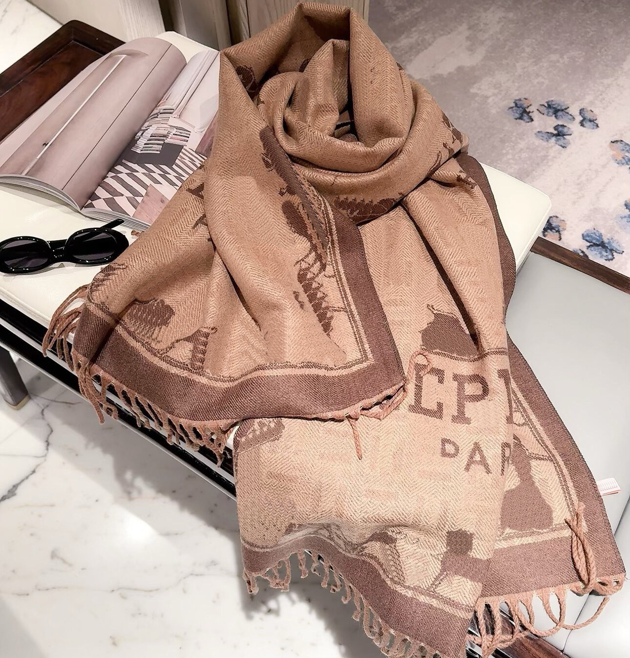 Designer Scarf Women's Thick Warmth-resistant Men Scarf - Cashmere Air Conditioner Shawl - Versatile Warmth-resistant One-piece Fashion Coat