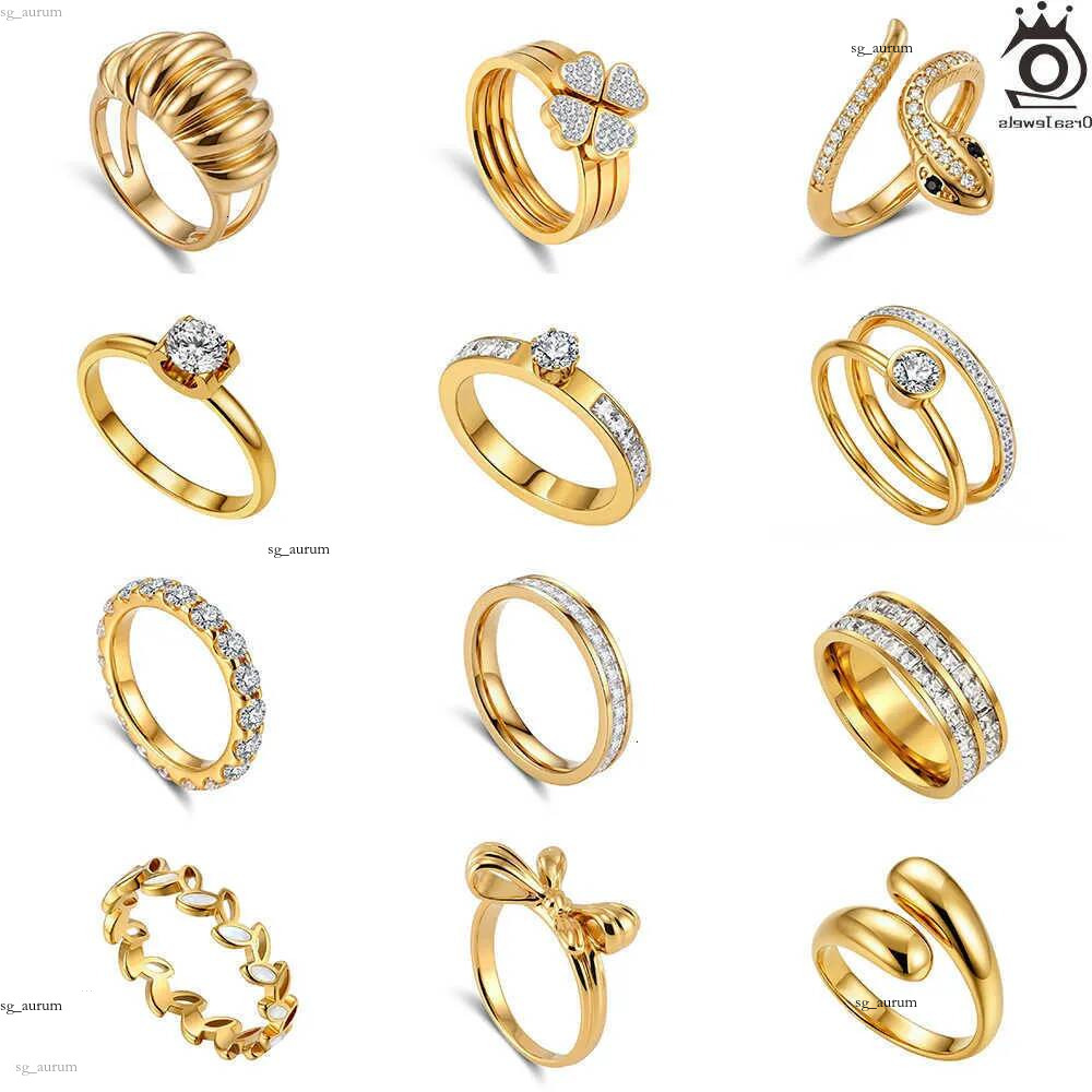 BIJOUX Chic ORSA Zircon Bague Femmes En Acier Inoxydable En Métal Anneaux De Mariage Bande De Doigt Nouveau Quotidien Étanche Bijoux De Fête STR