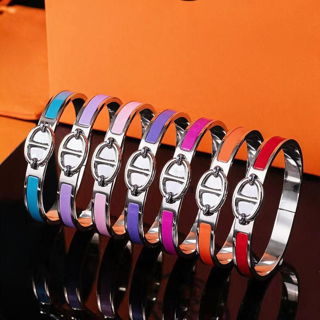 Bracelet de luxe H en forme de nez de cochon pour femmes, bijoux de styliste, en acier inoxydable de haute qualité, à breloques