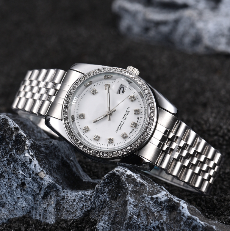 Womens DAYity Quartz wristwatches DATEity comfortable High quality luxury rubberstrap waterproof quality watches montre de luxe gold watch #123