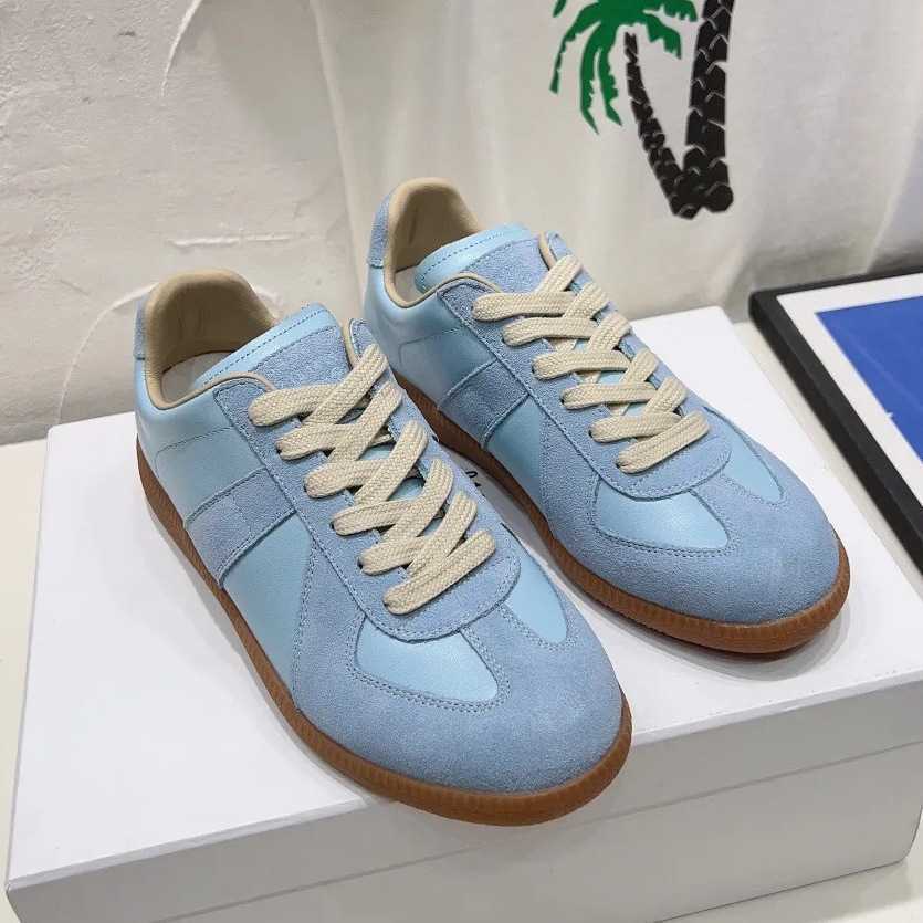 Casual Shoes German training shoes men's cowhide leather soft leather niche design Forrest Gump-style training sneakers MM*6 shoes