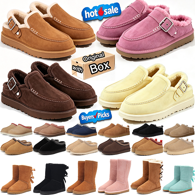 designer Slippers goldenstar Clog australia tasman slippers tazz women men platform winter booties classic snow boots ankle short pink chestnut B