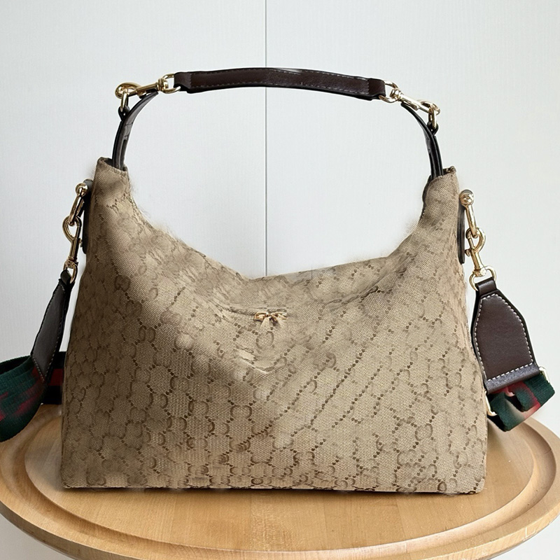 Vintage Print Hobo Shoulder designer Bag women high quality stripe wide strap Large Capacity Zipper men Crossbody Purse lightweight Travel Daily Sho
