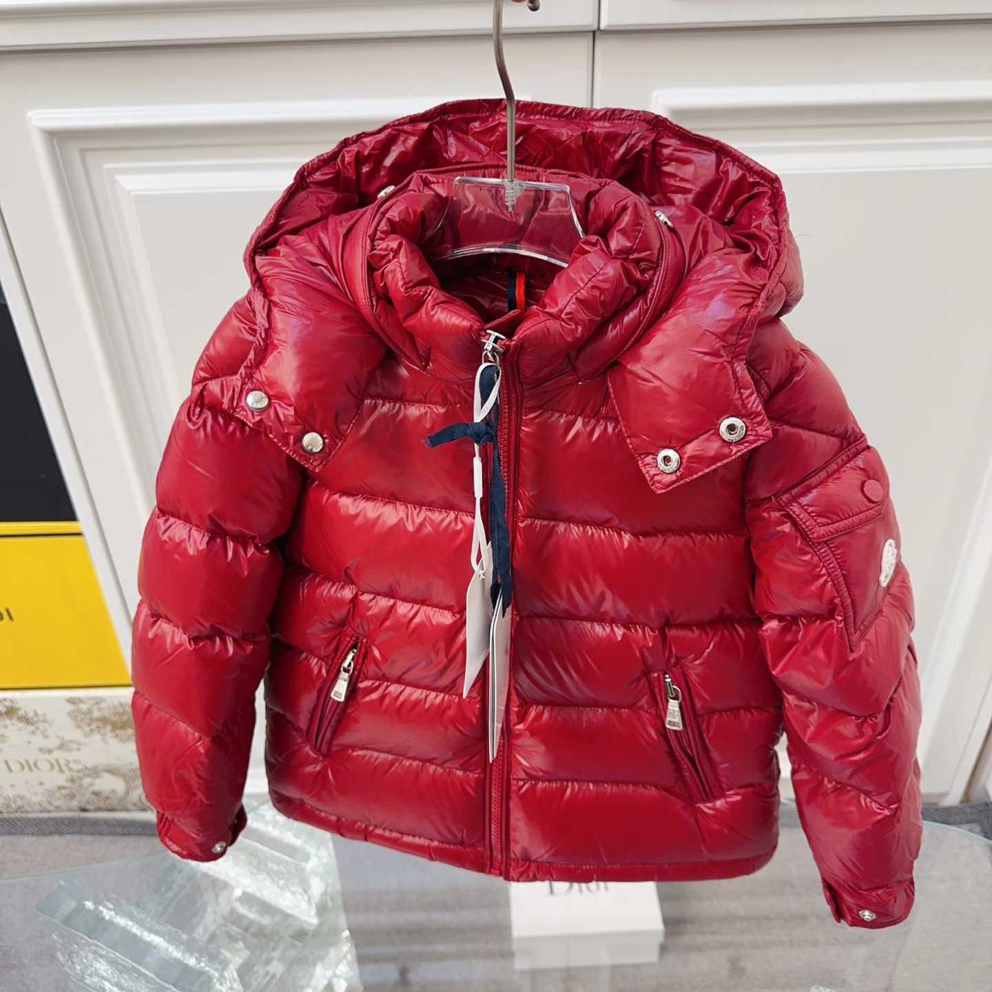 Designer Kids Puffer Jacket Toddler Teen Shiny Hooded Down Coat Children Quilted Zipper Winter Warm Outerwear Boys Girls Casual Jacket For Height Si