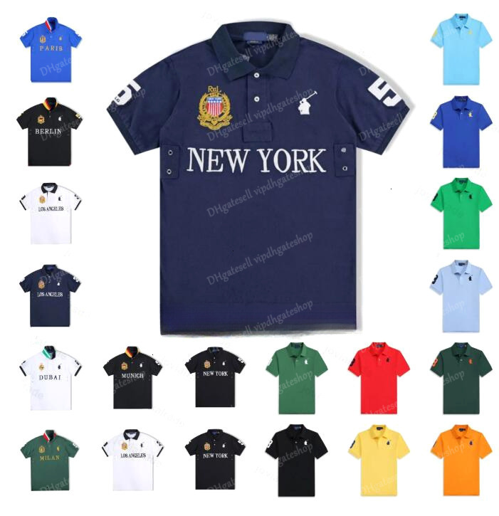 Designer Polo Shirts For Mens Embroidery T Shirt Designer Shirts Sports City Name ITALIA Chicago New York Short Sleeve 100%Cotton Tshirt Mens Tee Fa