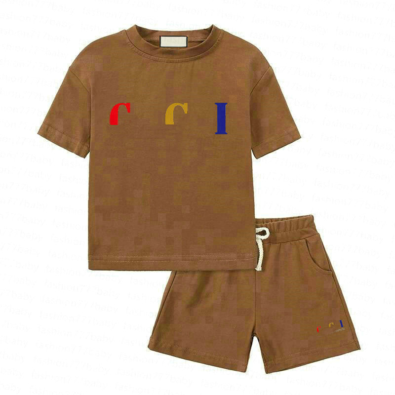 17 style bébé garçons fille enfants designer t-shirt pantalon court ensemble marque simple mode capable polyvalent enfants costume de sport coton