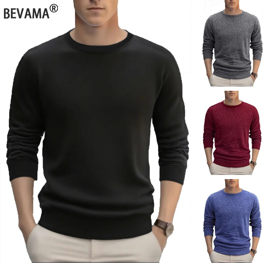 Mens Pullover Solid Color Warm Sweaters Fashion Crewneck Hoody Casual Loose Sweatshirt Oversize Street Sportswear Men Clothes 260908