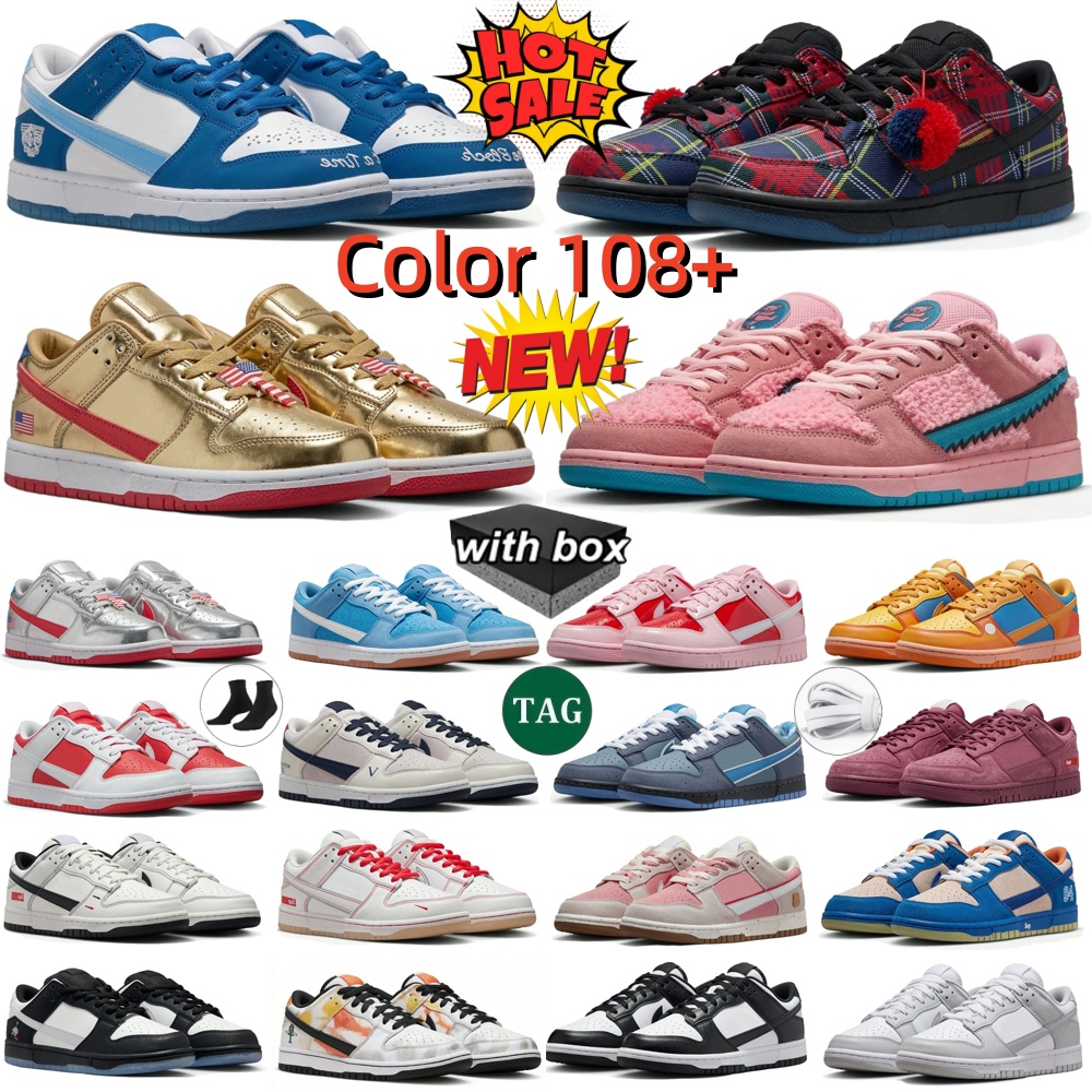 Pandas Designer Low Running shoes for Men Women Black White Panda Photon Dust Kentucky University Red green Brazil Chicago trainers outdoor sports s