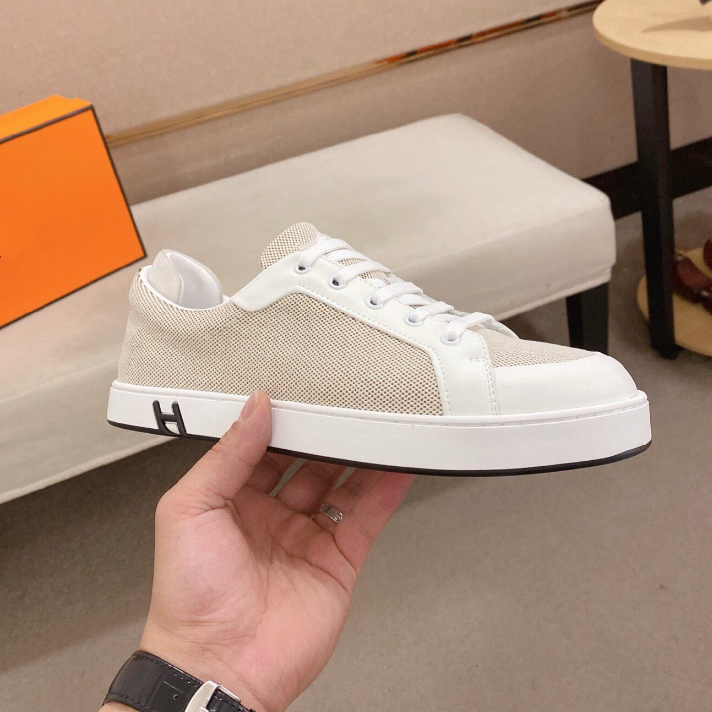 Street Shoe Luxury Designer Trainer Denim Blue Fabric White Sole Sport Sports Gym Kid Outdoor Youth College Modern Trendy Runner Sale Sneaker Athlet