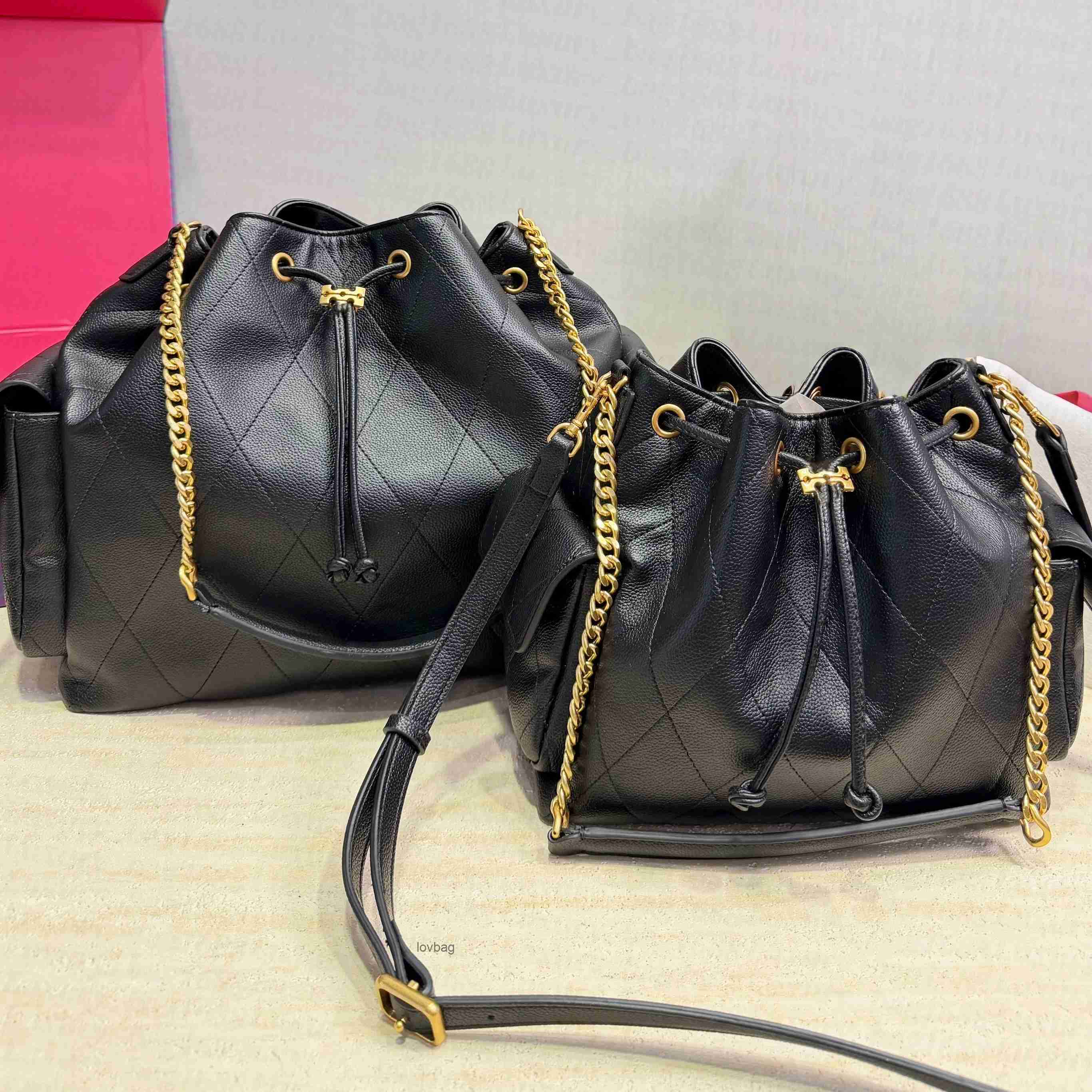 10A Luxury Designer Charlie Quilted Drawstring Bucket Bag Womens Chain Crossbody Hobo Shoulder Handbag Material Multi Color High Quality