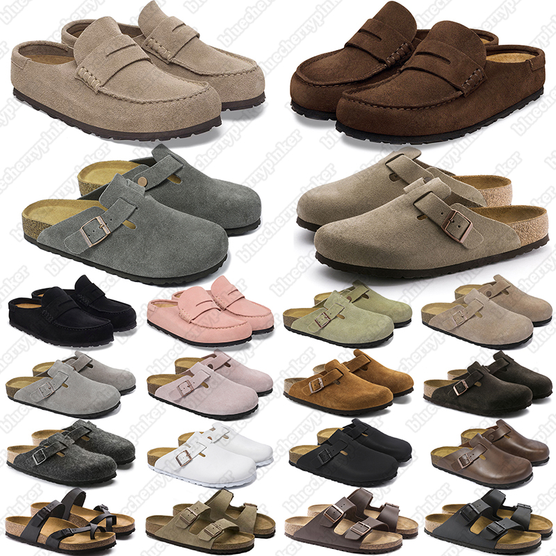Birkemstocks Naples Wrapped birks slippers designer for men women taupe black beige comfortable suede leather sandals versatile mens womens trendy s