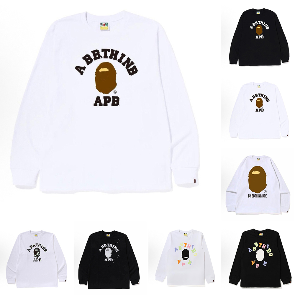 BaBehoody Long Sleeve Designer T Shirts For Men Women Loose Y2K Wear Hip Hop Graphic Tee Luxury Man Clothes tshirts Autumn Winter Sportwear Streetwe