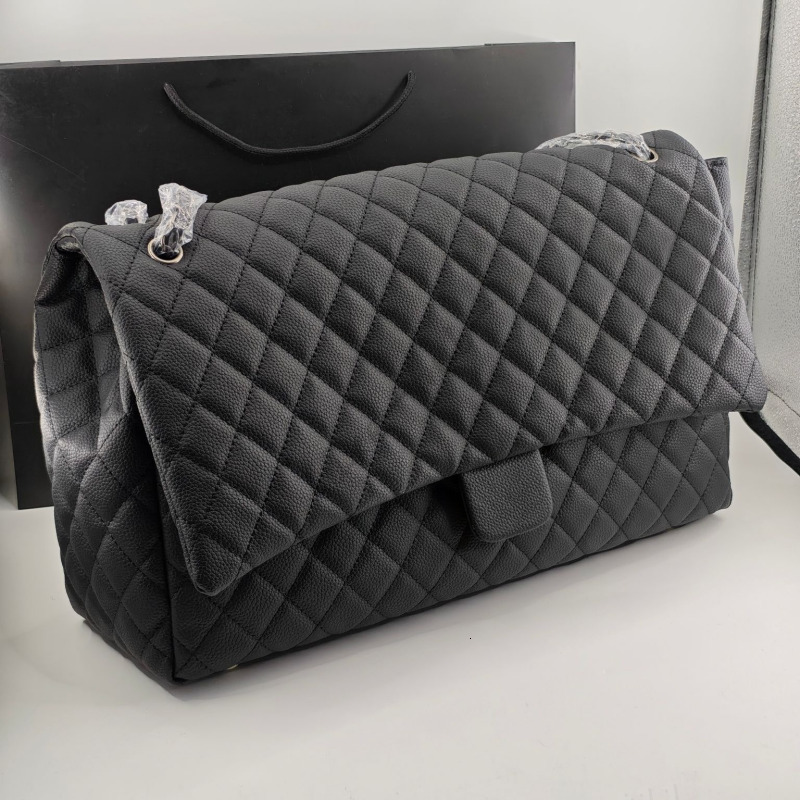 Designer bag XL Classic Flap Bag Luxury Women Shoulder Bags Leather Chain Black Caviar 46cm Maxi Cross body Purse Jumbo handbags