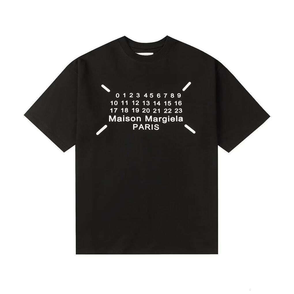 Maison Shirts Designer Tshirt Men Women Casual Streetwear Y2k Digital Pattern Clothes Summer Mm6 Graffiti Graphic Tee High Street Hip Hop Margelaity