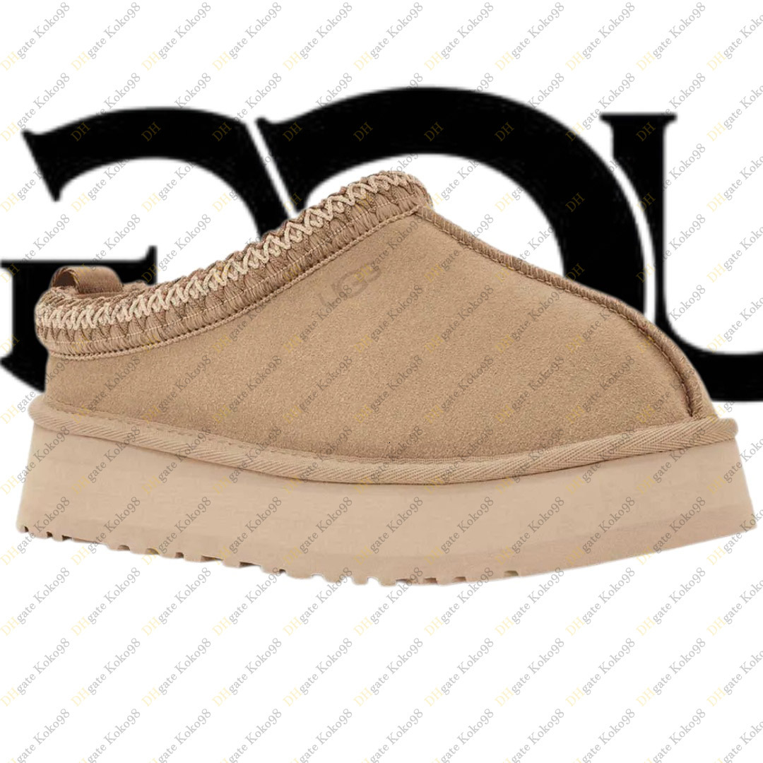 Sell Tazz Slipper Tasman Platform Sand Slippers Size US9 Winter Slippers Designer Women High Quality Mustard Seed Sand Fur Slides Woman Shoes 35-43