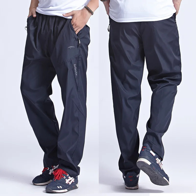 Mens Summer Quick Dry Breathable Thin Pants Elastic Waist Sportswear Sweatpants Outdoors Exercise Joggers Men zipper Trousers 260908