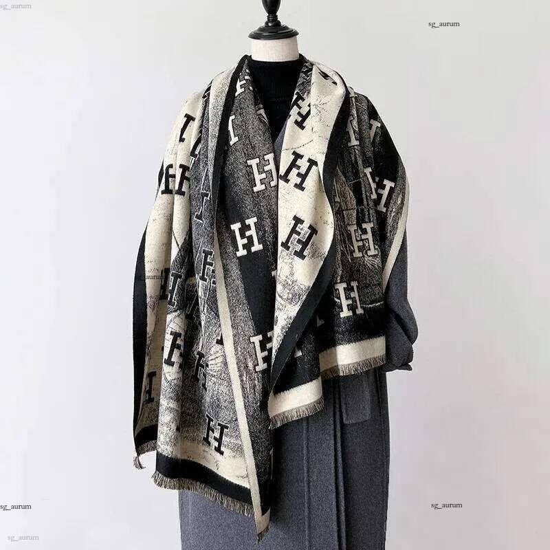 Foulard de luxe avec lettres pour femmes, marque de mode, châles chauds imprimés, Pashmina Mujer, Foulard Bufanda, nouvelle collection automne hi