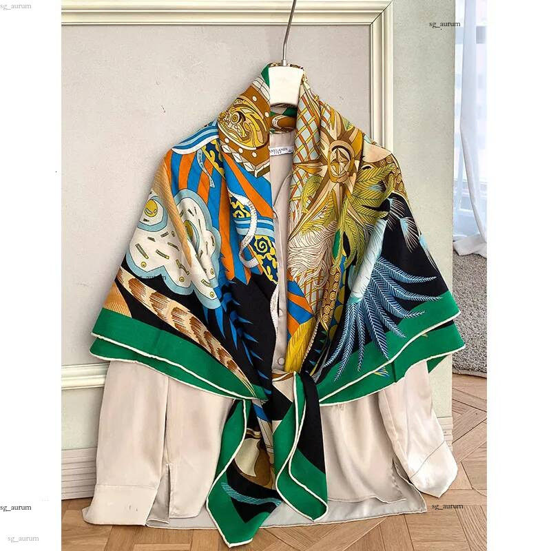 Designer Masked Horse 26 New High End Silk Cashmere Square Scarf Luxurious Women's Fashionable Shawl for Outdoor Use and Air Conditioned Spa