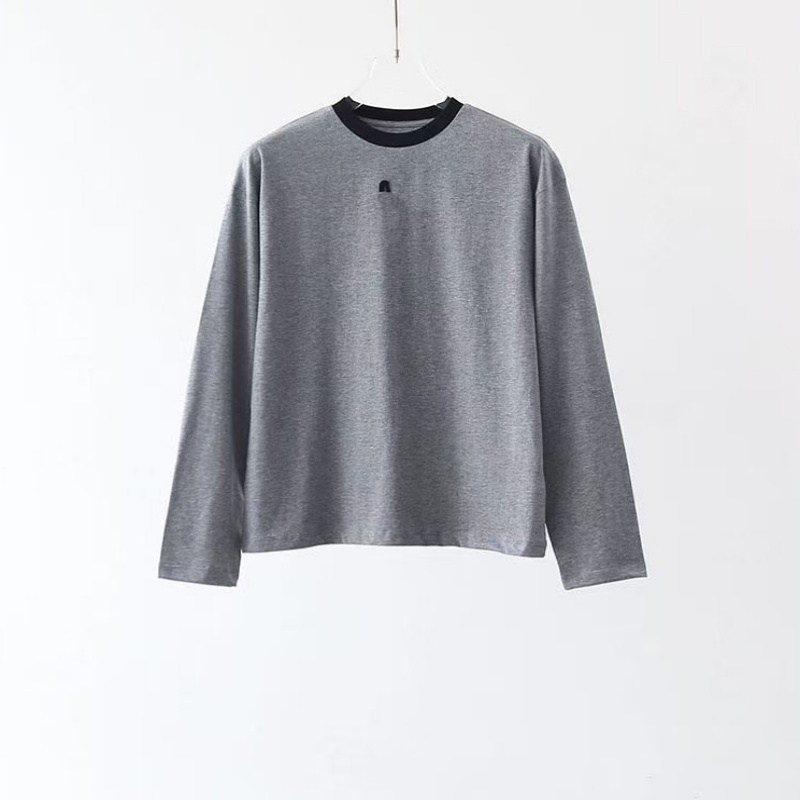 Autumn women tshirt designer long sleeved Tshirt top fashion round neck striped letter logo gray shirt woman trendy sports versatile loose mens T-sh