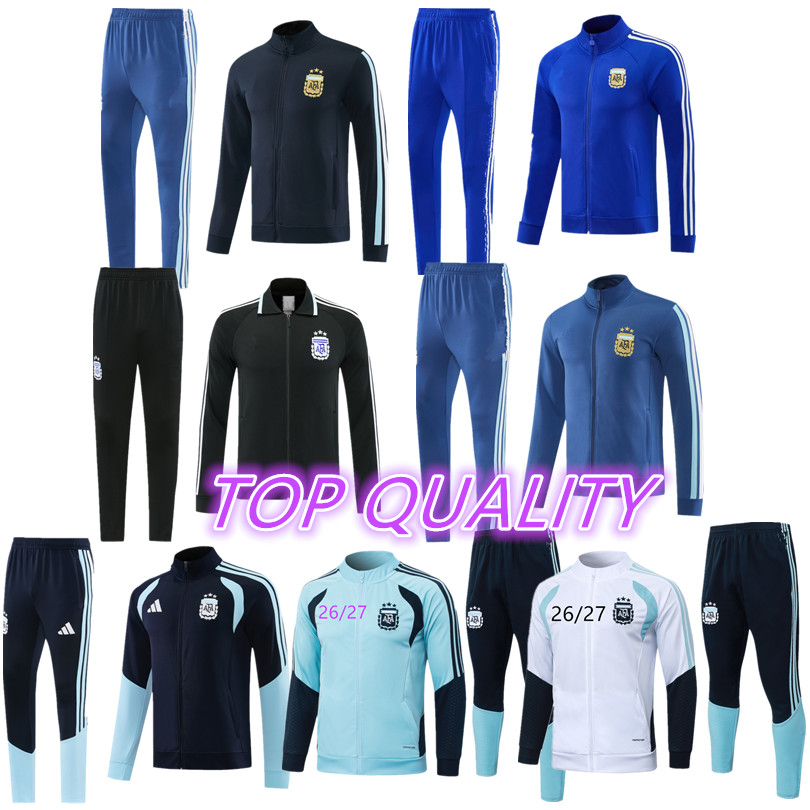 26 27 ArgentinaS adult tracksuit long zipper JACKET Training suit jacket kids kit trackSuits Running FULL zipper Sets 2026 2027 Argentinas MAN tr