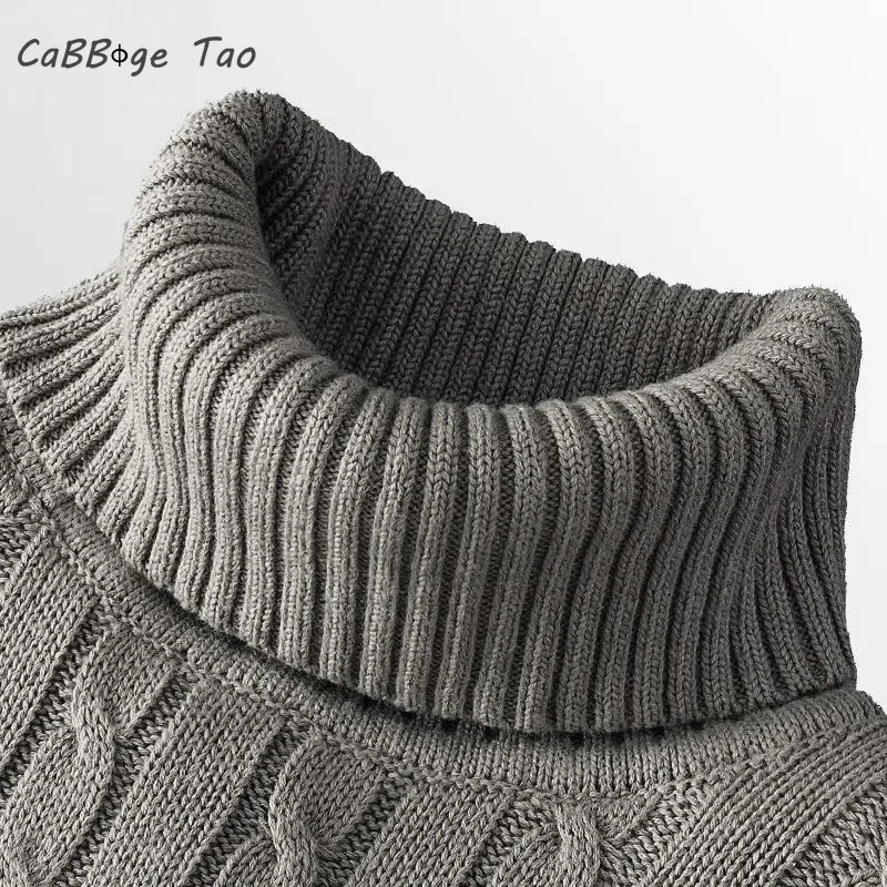 Autumn Men's Long Sleeve Knitted Sweaters Slim Fit Turtleneck Sweater Casual Pullover Lightweight Ribbed 260911