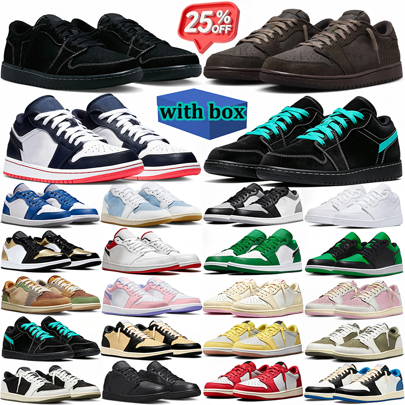 with box 1 low 1s basketball shoes designer shoe men women chaussure reverse mocha black green mens trainers outdoor sports shoes