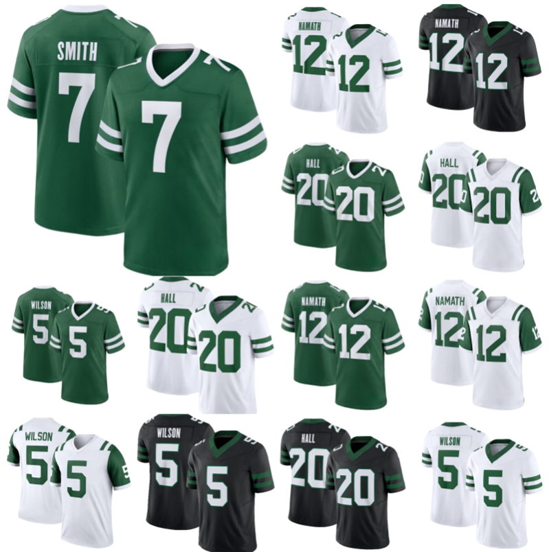 High Quality 20 Kenyon Sadiq David Bailey Omar Cooper Jr Football Jerseys Geno Smith Garrett Wilson Fitzpatrick Breece Hall Joe Namath ashanu Ossai