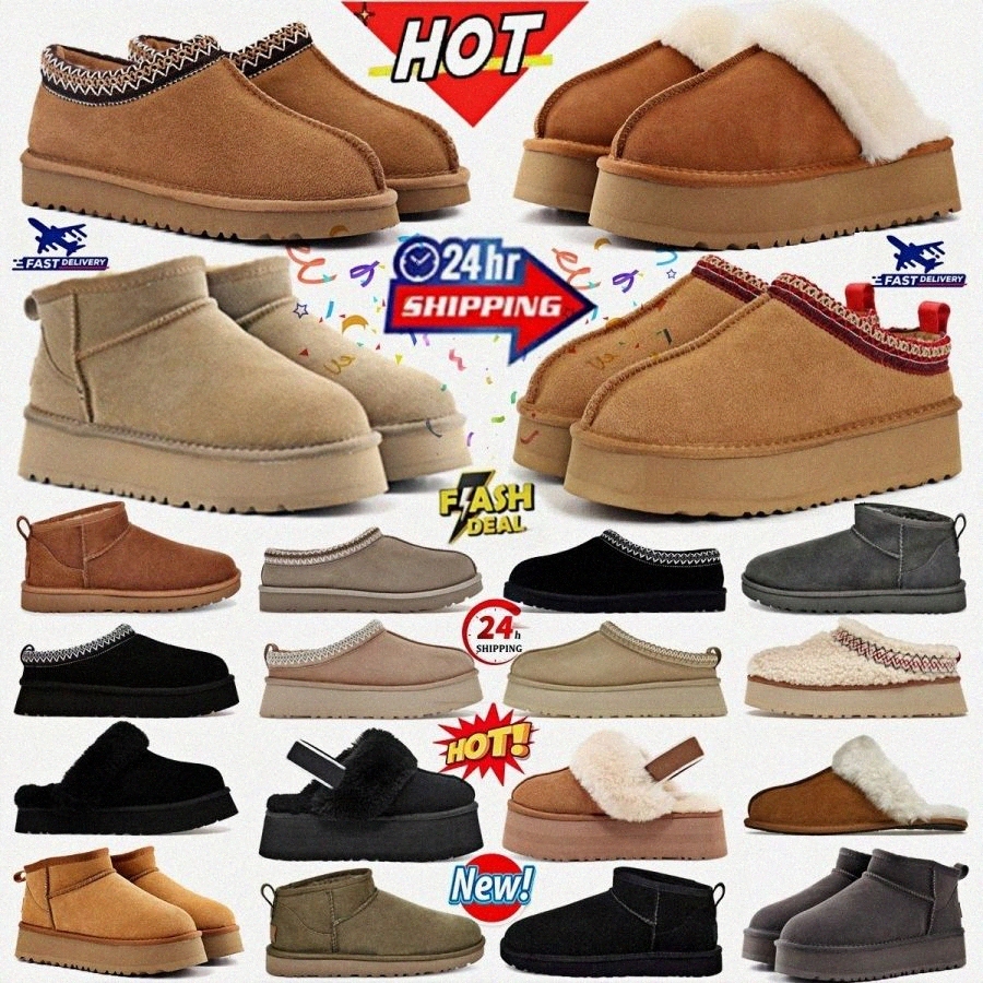 Goldenstar Evelina Slippers Tasman Slipper Tazz mustard seed Slides Mens Woman Boot Sandal Beach Chestnut Classic Boots Winter Slip-on Shoes