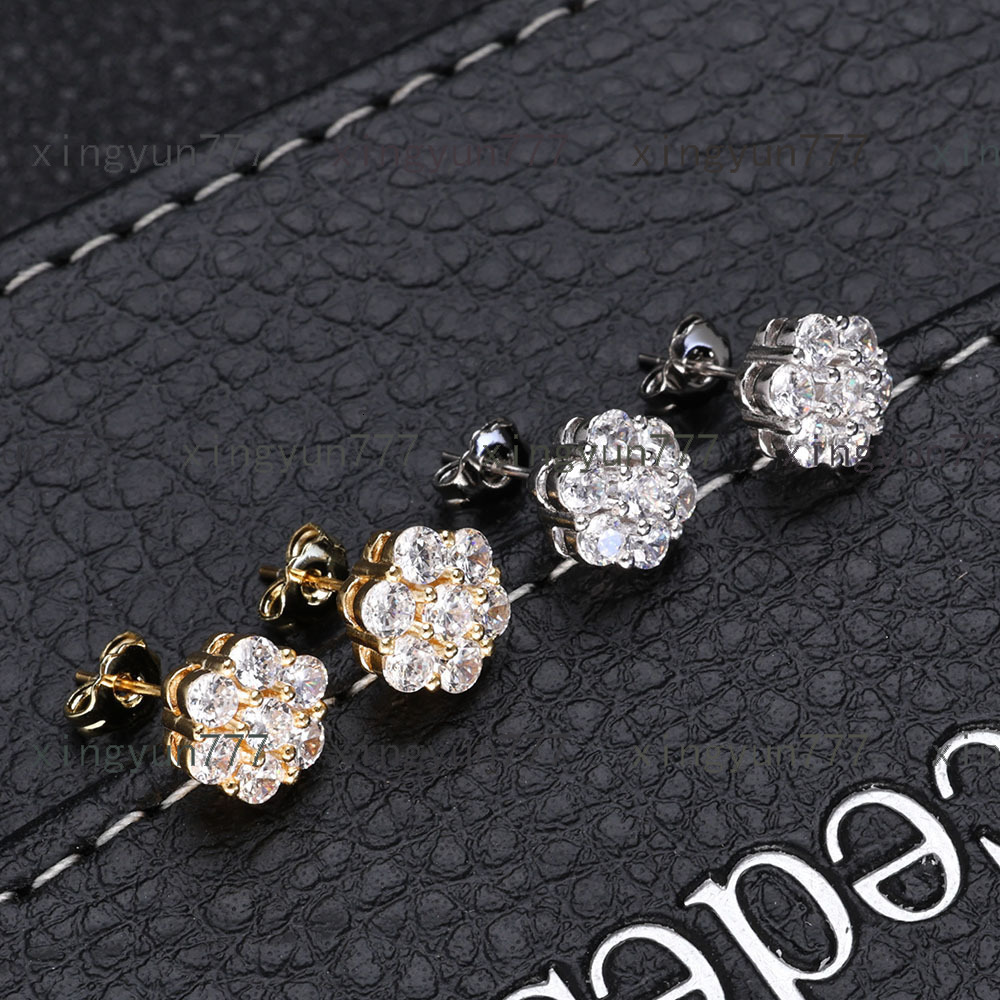 Veromca New Arrivals Wholesale Hip-hop New Style Flower Full Diamond Personalized Jewelry Men Earrings