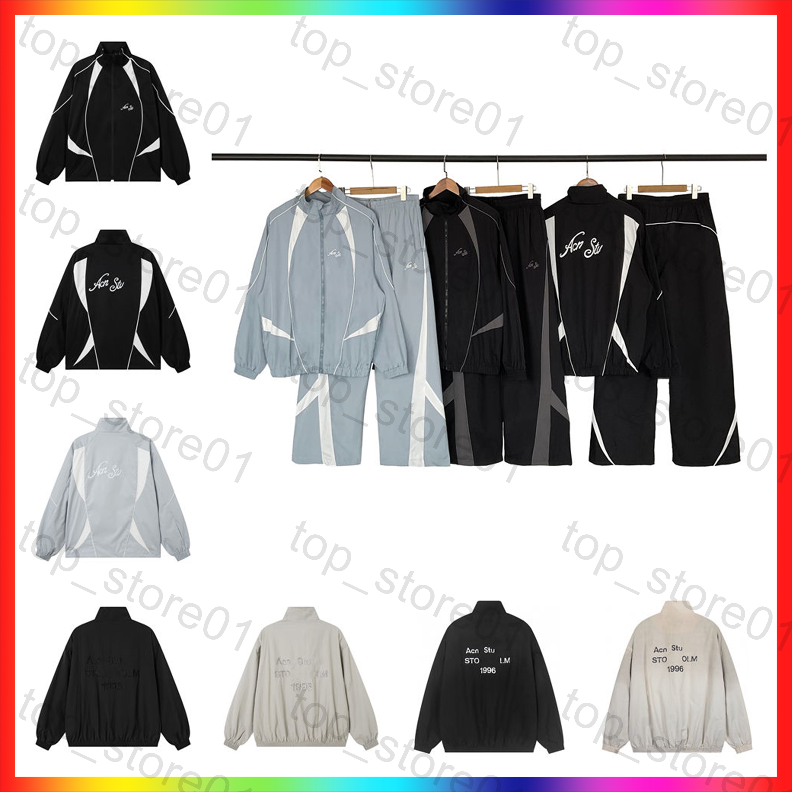 5A 2026 New Mens Designer Jacket Fashion Sportswear acnestudiostop hoodies Zipper 1996 Embroidered Jacket windbreaker hoodie Drawstring Pants Runnin
