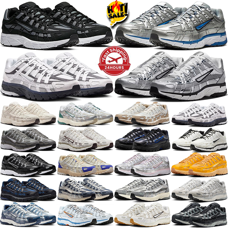 free shipping with box p6000 running shoes designer sneakers Black Cool Grey Metallic Silver Diffused Blue mens trainers outdoor fashion classic run