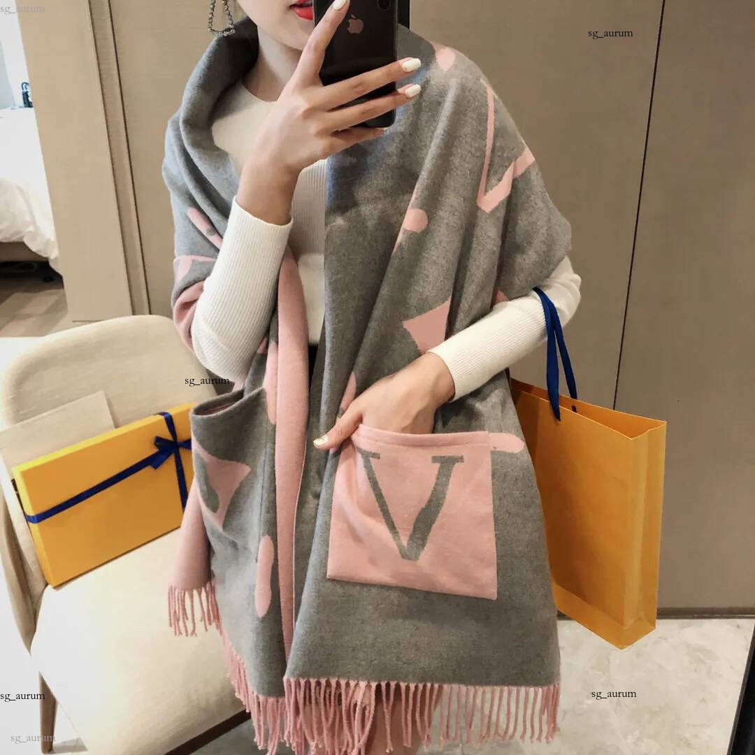 Designer Scarf cashmere luxury brand women man Pockets shawl 2023 TOP autumn/winter warm L long fashion classic High quality Christmas gift 17396