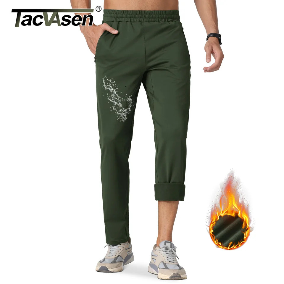 TACVASEN Winter Fleece Sweatpants Mens Thermal Warm Work Pants Waterproof Outdoor Sport Running Pants Jogger Casual Trousers 260911