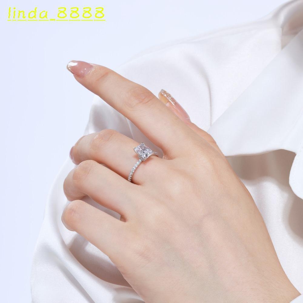 China Rose Gold Plated Classic Engagement Luxury 3CT MoissaniteVVS 925 Sterling Silver Wedding Bands or Rings