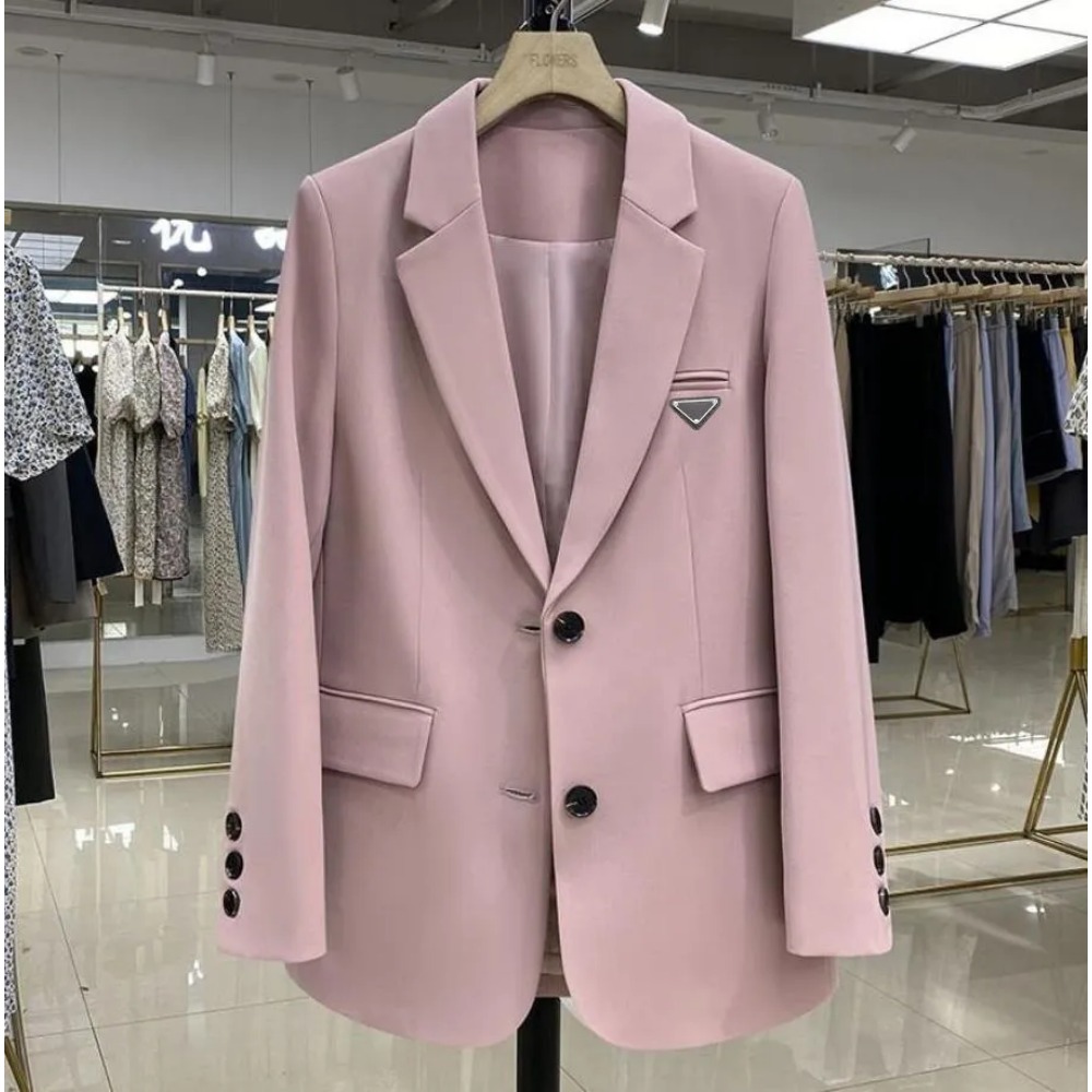 Fashion Casual Women Blazers Designer Suit Retro Letter Single Breasted Jacket Long Sleeve Office Coats Womens Suitable Clothing