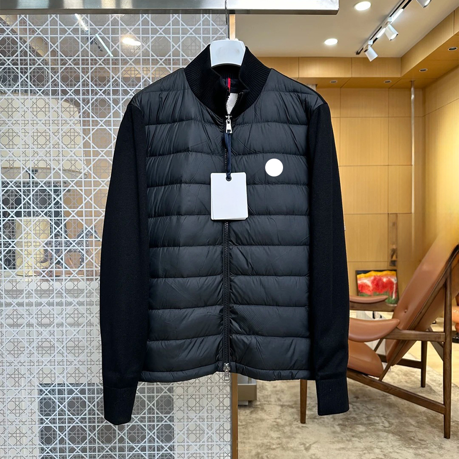 Designer Knitted Down Jacket Mens Jacket Womens Jackets Long Sleeved Sweatcoat Luxury Outwear Slim Fit Letter Jacket Casual Jacket with Pockets Zipp