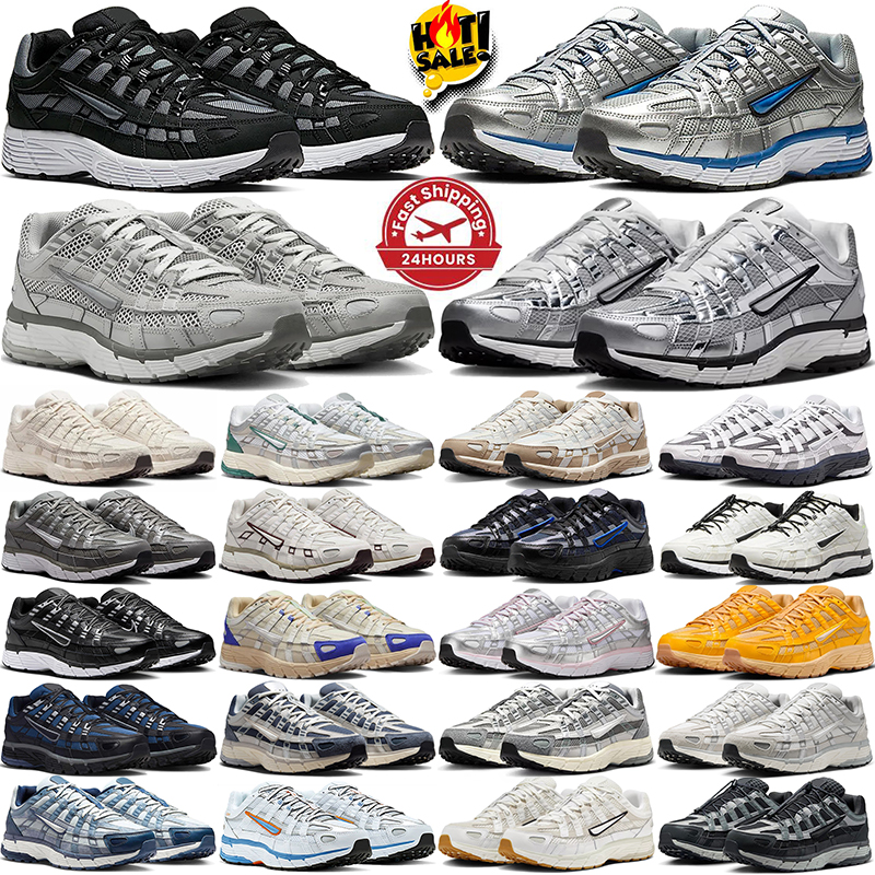 free shipping with box p6000 running shoes designer sneakers Black Cool Grey Metallic Silver Diffused Blue mens trainers outdoor fashion classic run