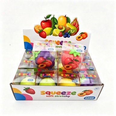 Cross border best selling temperature changing fruit series building blocks DIY handmade squishy slow rebound relieving toys for stress reduction