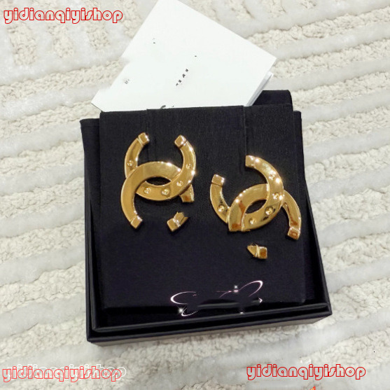 Designer Earrings Jewelry Women CC Earring 26P New Classic Gold Large For Statement Channel Stud Earrings