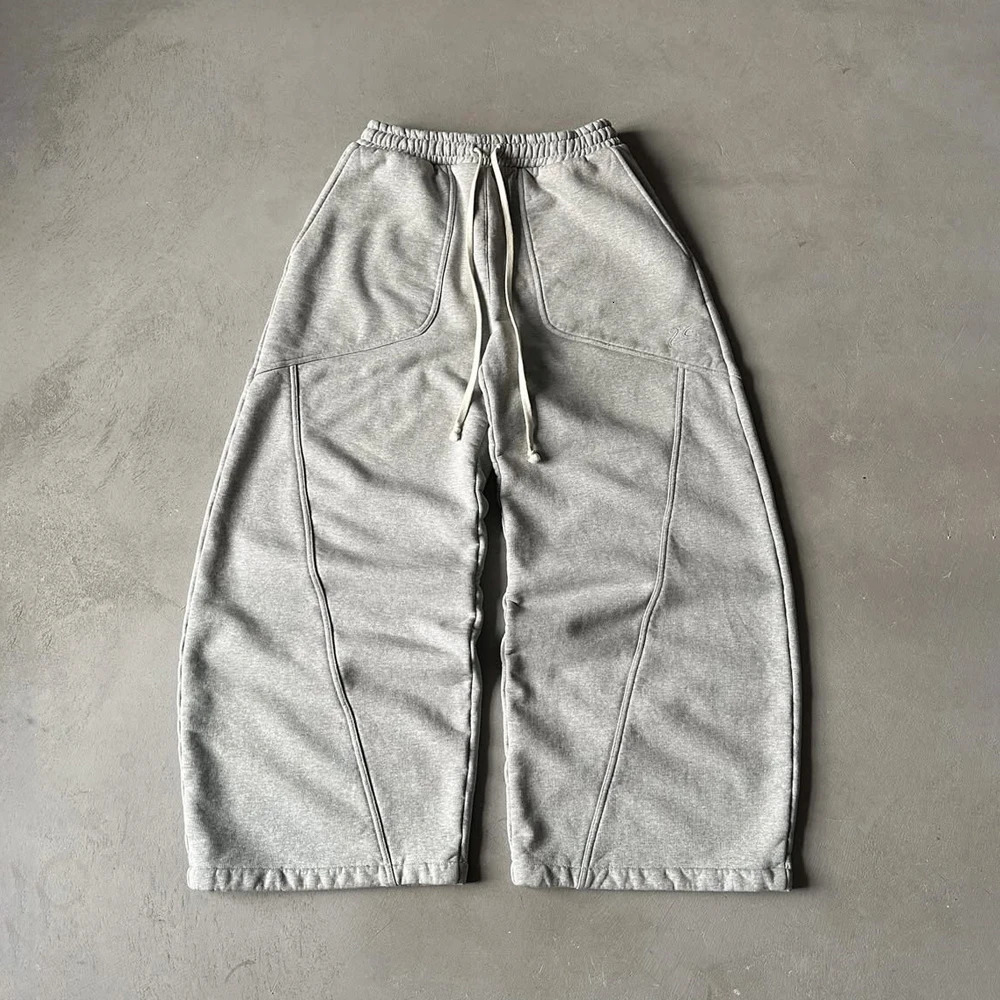 Y2k Street Hip Hop Goth Harajuku Fashion Versatile Straight Wide Leg Baggy Pants Men's Sweatpant Retro Y2K Casual Trousers Women 260910