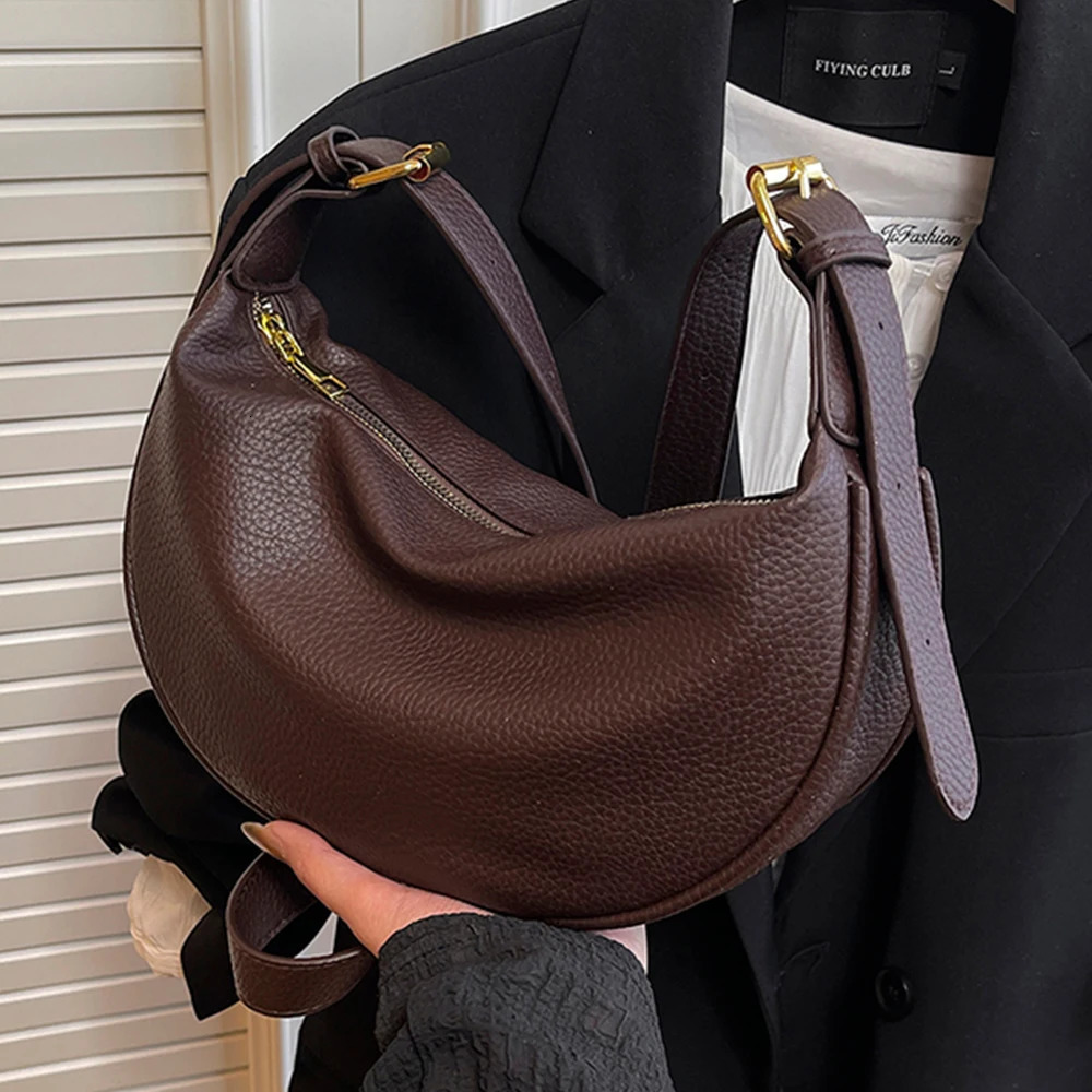 Korean Fashion Large Capacity PU Leather Tote Shoulder Bag Simple Casual Style 2026 Hobos Bag for Women260911