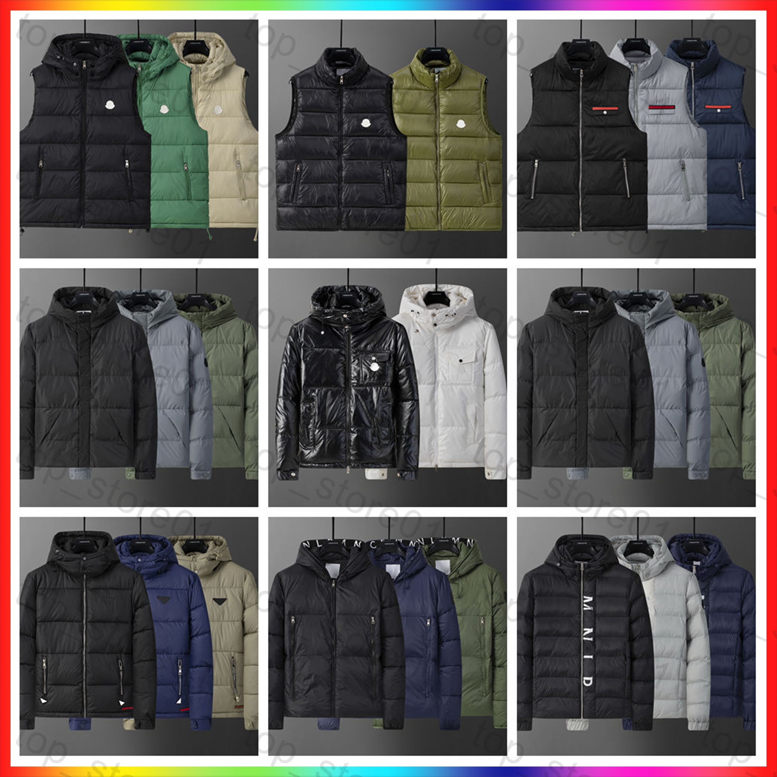 Men Jacket Designer Winter Mens Puffer vest Outdoor Warm Windproof Down Coats Shiny Matte Material Couple New Fashion Parkas Q260917