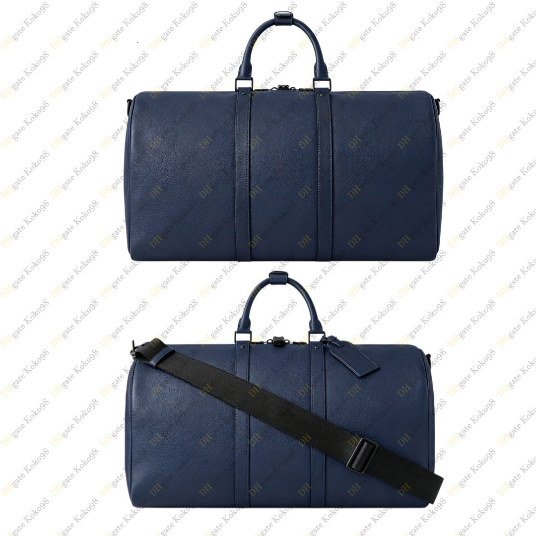 Véritable cuir Designe hommes sac de sport de luxe sacs à bandoulière ombre en relief sac à bandoulière en cuir de veau M14840 Bandou 50CM TOP mi