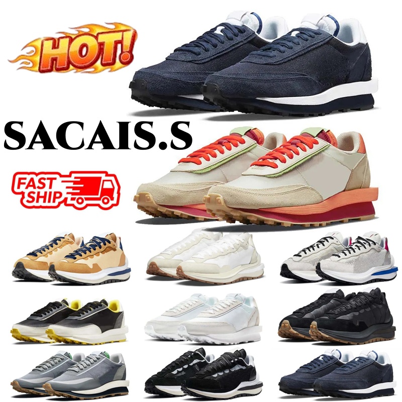 SACAis Mens Women Running ShOes Designer LD Waffle Orange Blaze Nylon White Black SailGum Sesame Game Royal Fragment Grey Blue Void Green Gusto Pine