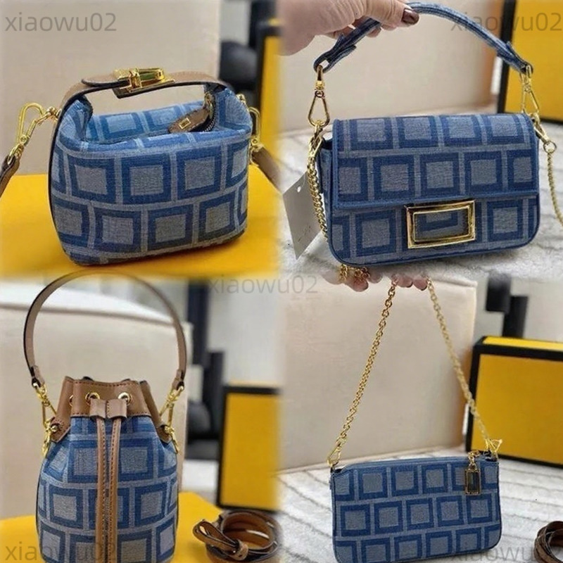 Top Designer Denim Bag Baguette Luxury Vintage Bag Crossbody Bucket Bags Mini Purse Chains Hobo Shoulder Bag Denim Wash Canvas Handbags Women Blue J
