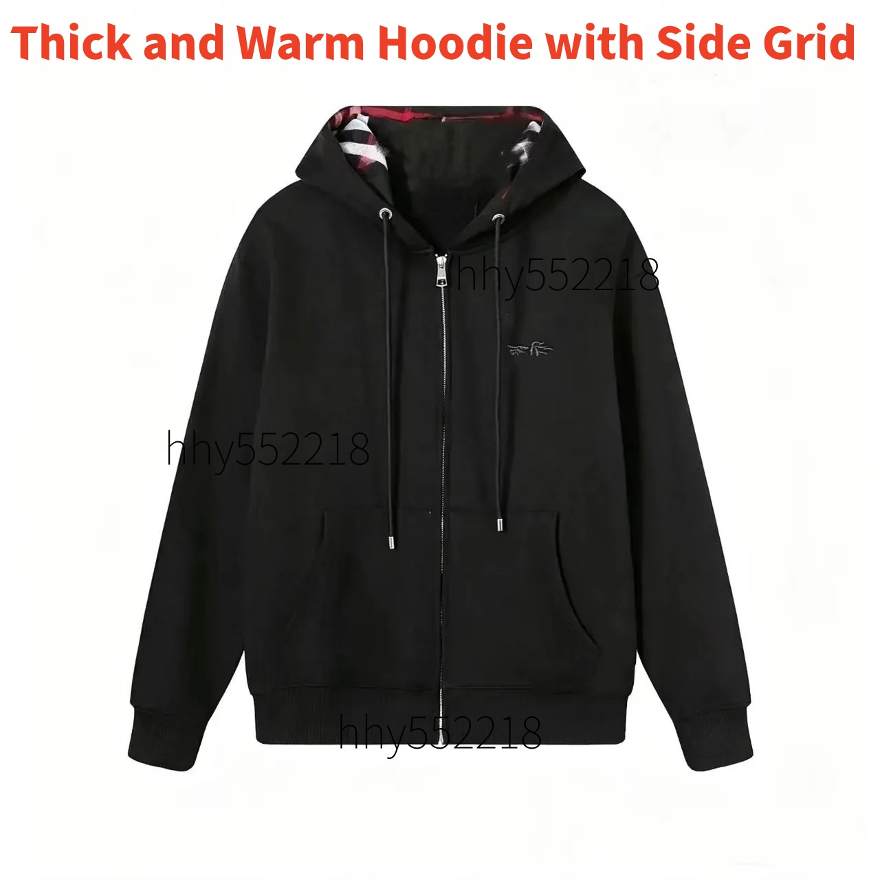 Designer men's and women's hoodies and sportswear designer autumn and winter checkered hoodie loose pullover thick long sleeved cardigan U