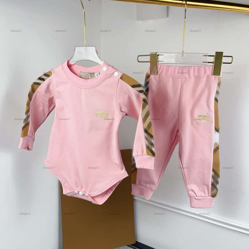 Luxury newborn jumpsuits Spot print infant bodysuit Autumn designer baby clothes toddler Embroidered letters Long-sleeved shirt and pants A378X11N09