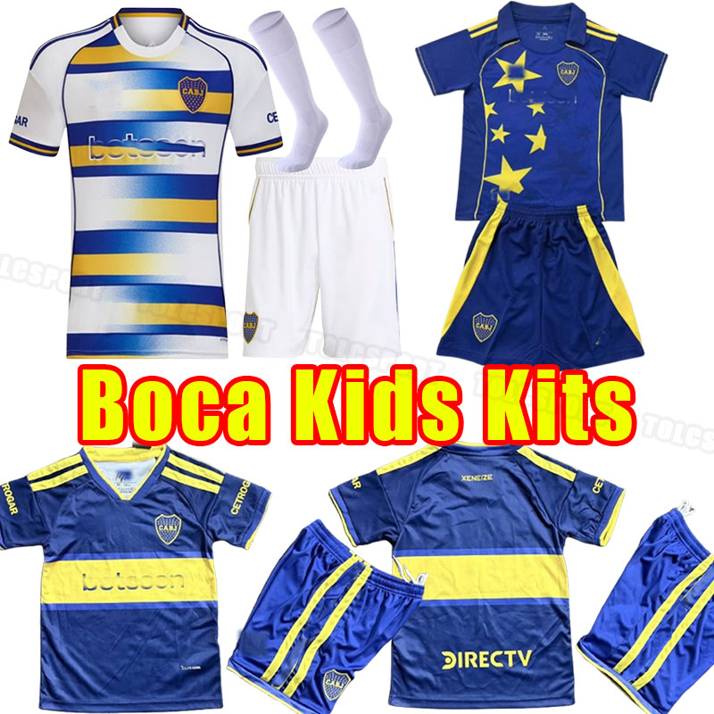 Kids child CAVANI 2025 2026 Boca Juniors soccer Jerseys BARCO ADVINCULA kids 26 27 football shirt TEVEZ CARLITOS MARCOS ROJO VAZQUEZ BENEDETTO goalk