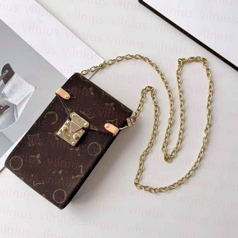 Designer Femmes Vintage S Lock METIS Monogramme Imprimer Téléphone Portable Sac À Bandoulière Sangle De Chaîne En Métal Flip Lock Mini Sac À Band