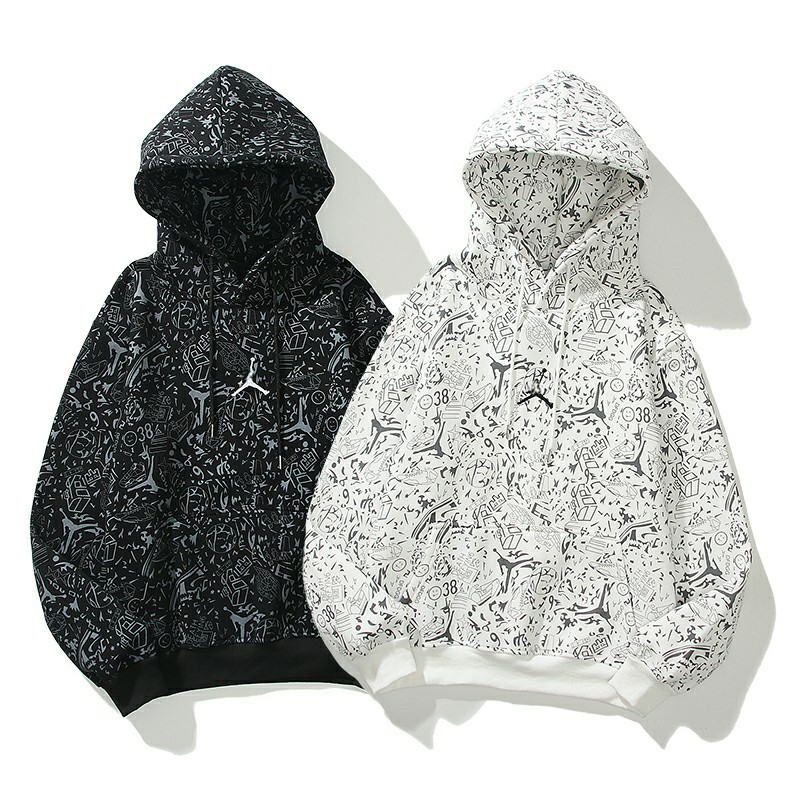 Gourmet printed hoodie with loose embroidery and fleece for men and women, sports and casual versatile top